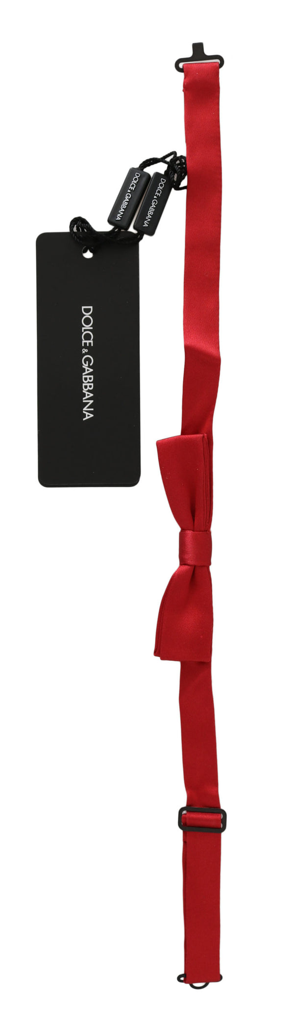 Dolce &amp; Gabbana Red 100% Silk Slim säädettävä kaula Papillon rusetti