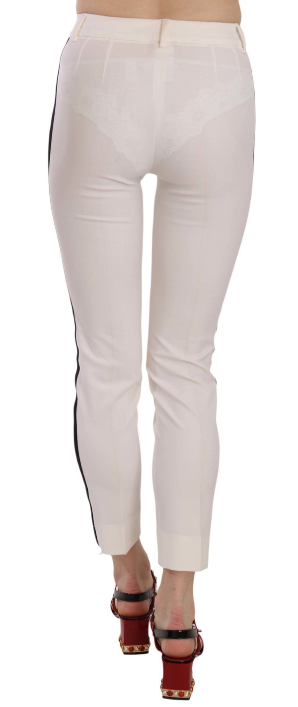 Dolce &amp; Gabbana White Side Stripe Stripe Skinny Pants