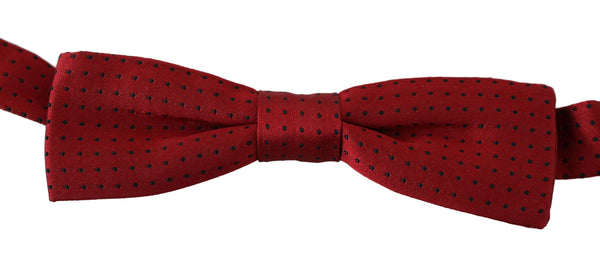 Dolce &amp; Gabbana Red Dotted Silk säädettävä kaula-papillonrusetti