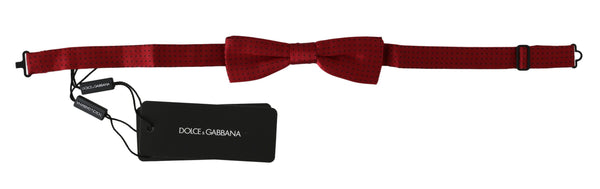 Dolce &amp; Gabbana Red Dotted Silk säädettävä kaula-papillonrusetti