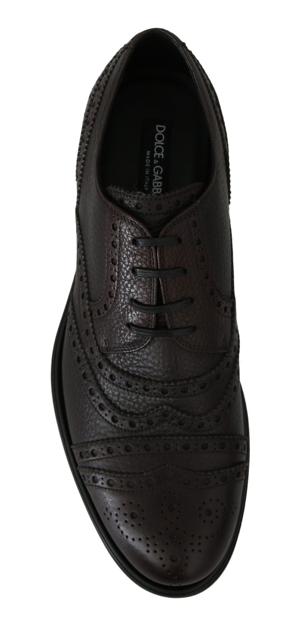 Dolce &amp; Gabbana Ruskeat nahkaiset Brogue Derby -mekkokengät