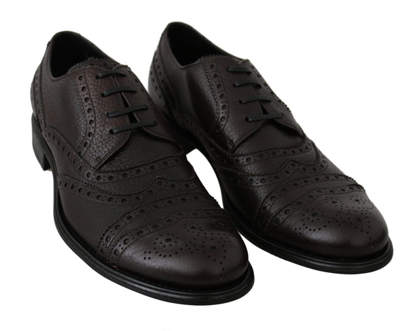 Dolce &amp; Gabbana Ruskeat nahkaiset Brogue Derby -mekkokengät