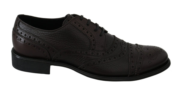 Dolce &amp; Gabbana Ruskeat nahkaiset Brogue Derby -mekkokengät