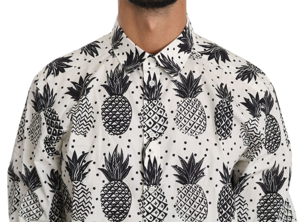 Dolce &amp; Gabbana White Pineapple Cotton Top-paita