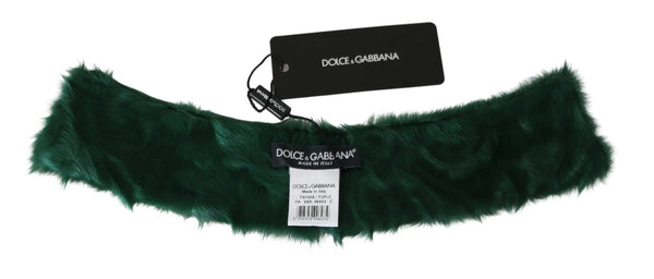 Dolce &amp; Gabbana vihreä karvakaulus, karitsannahkainen huivi