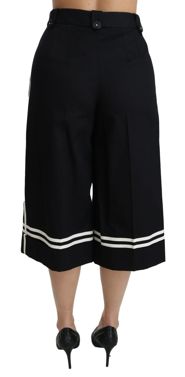 Dolce &amp; Gabbana Black Lemon koristellut Palazzo Cropped Pants