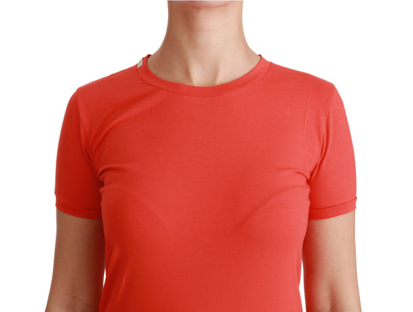 Dolce &amp; Gabbana Red Crewneck lyhythihainen T-paita puuvillainen toppi