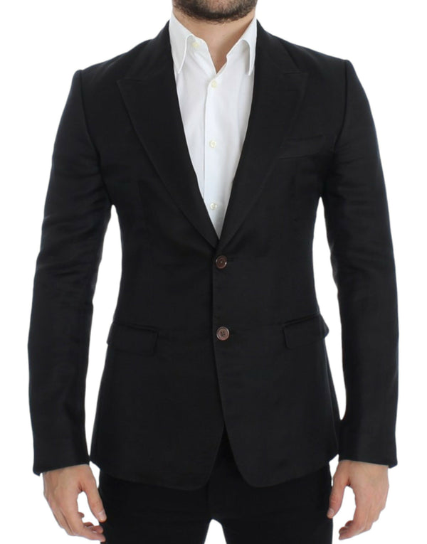 Dolce &amp; Gabbana Musta silkki, slim fit bleiseri