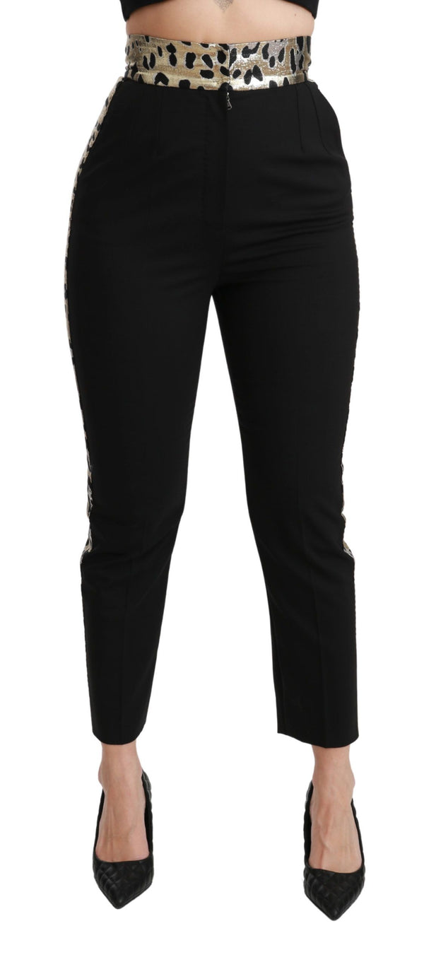 Dolce &amp; Gabbana Black Cropped Skinny High Waist villahousut