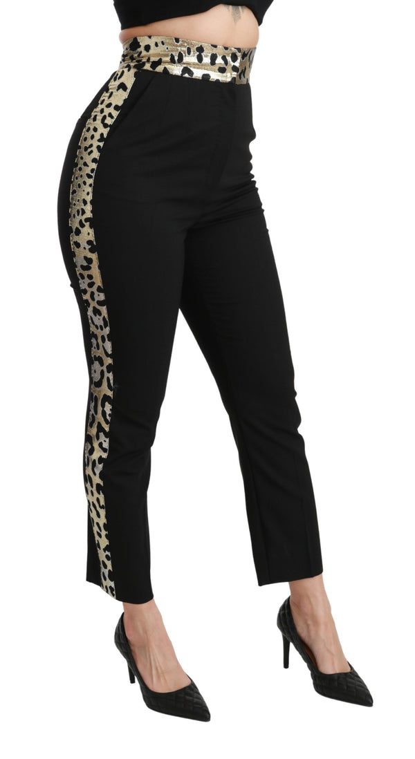 Dolce &amp; Gabbana Black Cropped Skinny High Waist villahousut