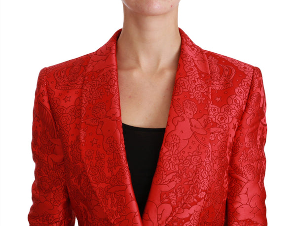 Dolce &amp; Gabbana punainen kukkainen Angel Blazer -takki