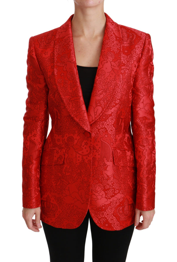 Dolce &amp; Gabbana punainen kukkainen Angel Blazer -takki