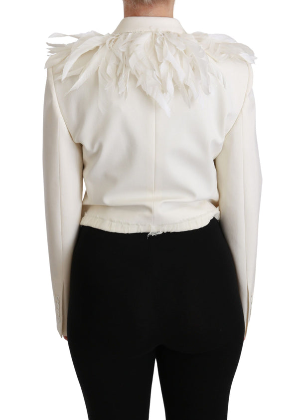 Dolce & Gabbana Elegant White Double Breasted Blazer Jacket