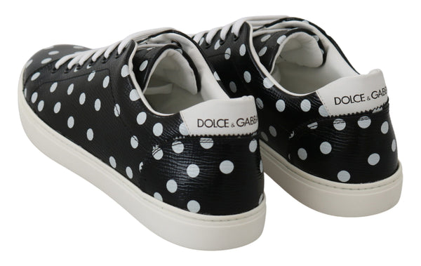 Dolce &amp; Gabbana mustat nahkaiset Polka Dots -lenkkarit