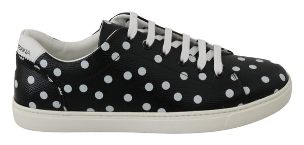 Dolce &amp; Gabbana mustat nahkaiset Polka Dots -lenkkarit