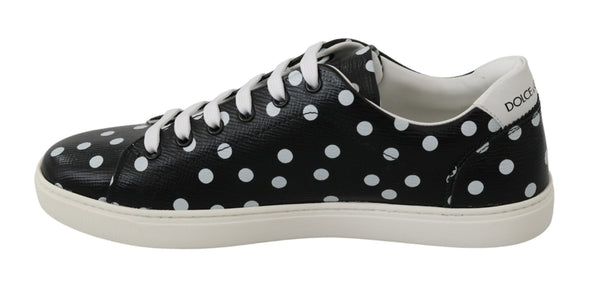 Dolce &amp; Gabbana mustat nahkaiset Polka Dots -lenkkarit