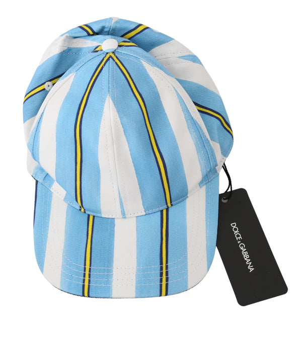 Dolce &amp; Gabbana Multicolor Stripes Baseball Cotton Cap