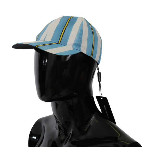 Dolce &amp; Gabbana Multicolor Stripes Baseball Cotton Cap