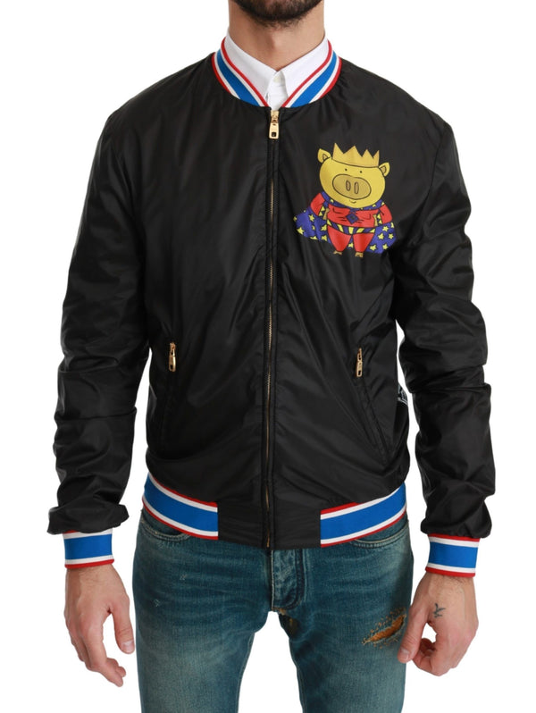 Dolce &amp; Gabbana musta YEAR OF THE PIG Bomber -takki