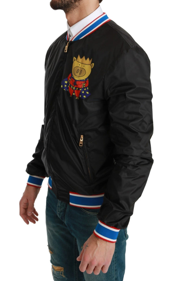 Dolce &amp; Gabbana musta YEAR OF THE PIG Bomber -takki