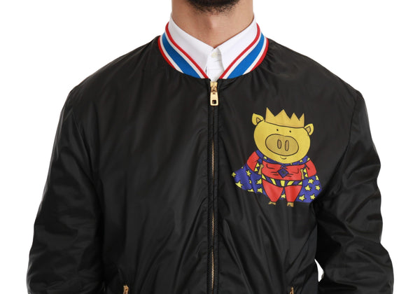 Dolce &amp; Gabbana musta YEAR OF THE PIG Bomber -takki