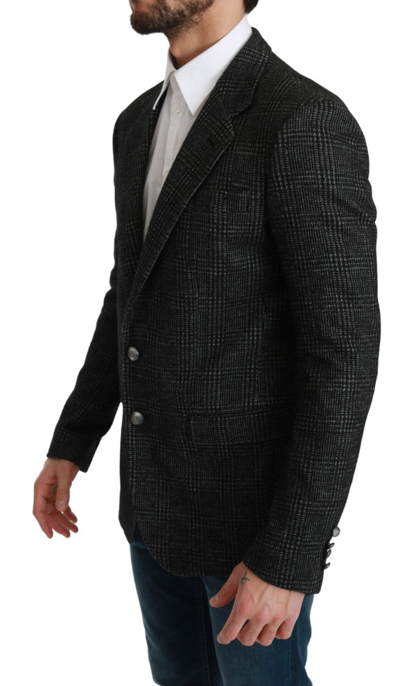 Dolce &amp; Gabbana Grey Plaid Check Slim Fit Jacket Blazer