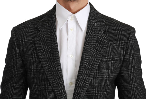 Dolce &amp; Gabbana Grey Plaid Check Slim Fit Jacket Blazer