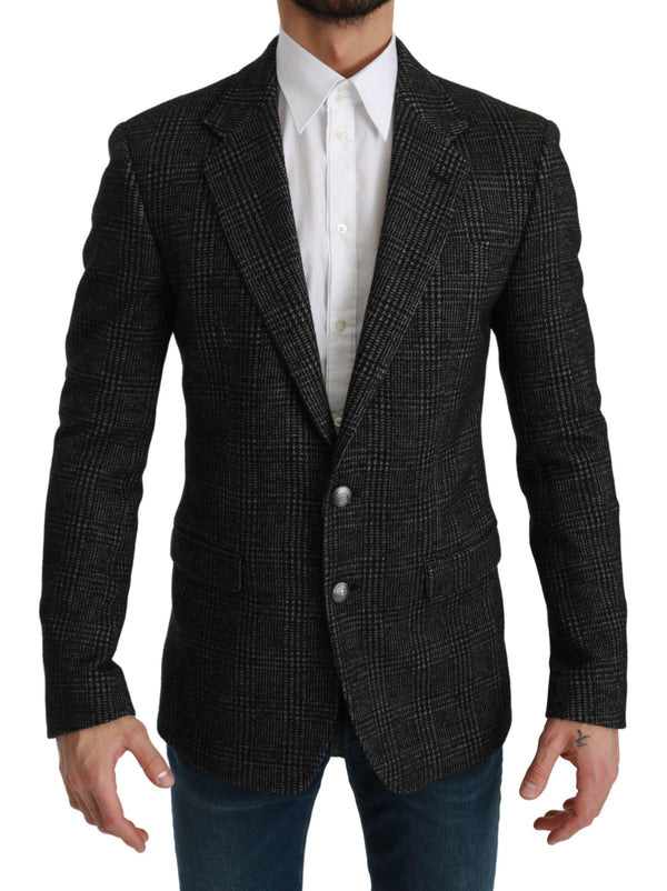 Dolce &amp; Gabbana Grey Plaid Check Slim Fit Jacket Blazer