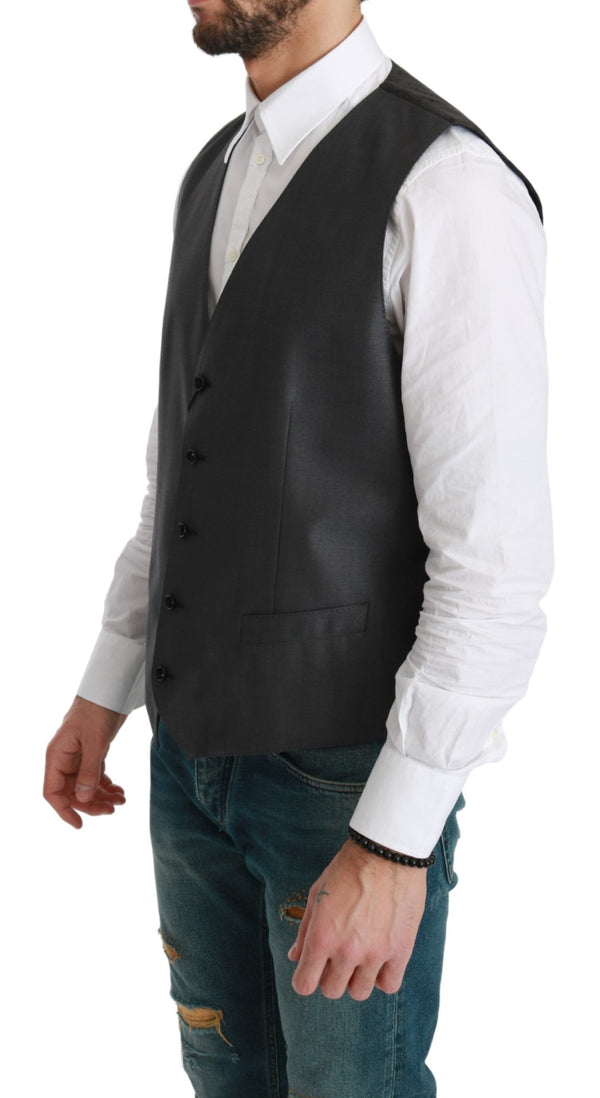 Dolce &amp; Gabbana Grey Waistcoat Formal Stretch -villaliivi