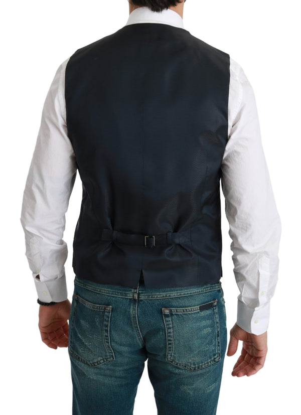 Dolce &amp; Gabbana Blue Waistcoat Formal Stretch -villaliivi