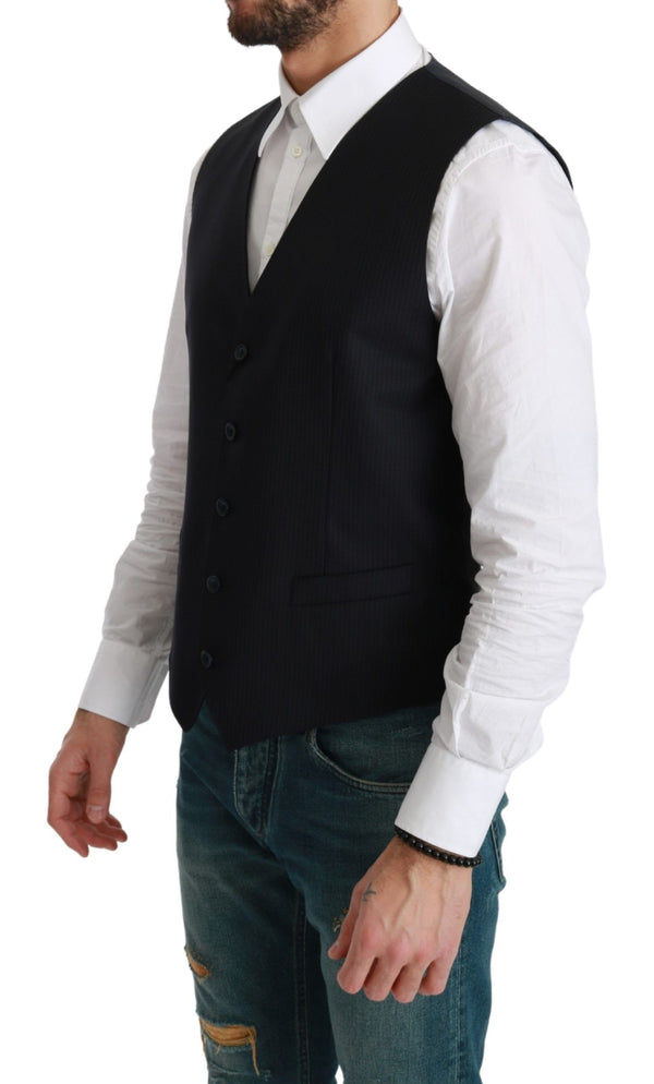 Dolce &amp; Gabbana Blue Waistcoat Formal Stretch -villaliivi