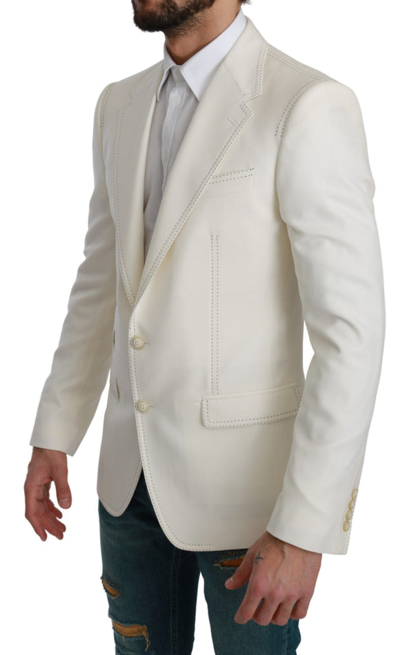 Dolce &amp; Gabbana SICILIA Cream Single Breasted Form Blazer