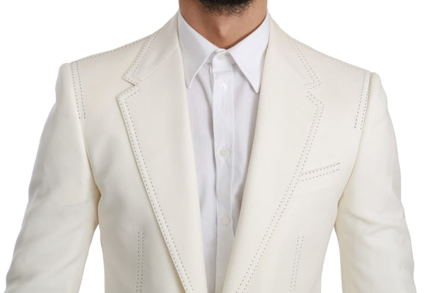 Dolce &amp; Gabbana SICILIA Cream Single Breasted Form Blazer