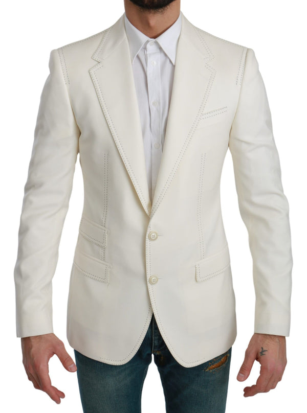 Dolce &amp; Gabbana SICILIA Cream Single Breasted Form Blazer