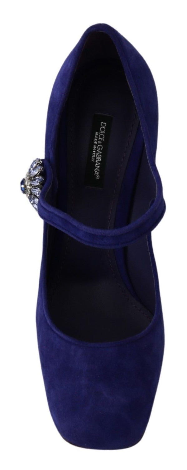 Dolce & Gabbana Elegant Purple Suede Mary Janes Pumps