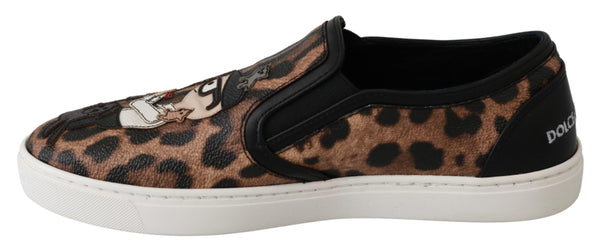 Dolce &amp; Gabbana Leather Leopard #dgfamily Loafers -kengät