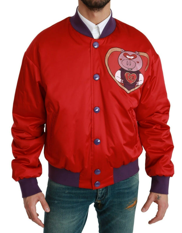 Dolce &amp; Gabbana punainen YEAR OF THE PIG Bomber-takki