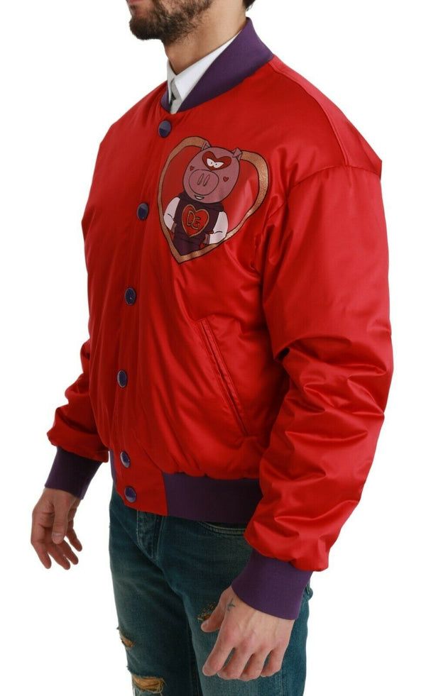 Dolce &amp; Gabbana punainen YEAR OF THE PIG Bomber-takki