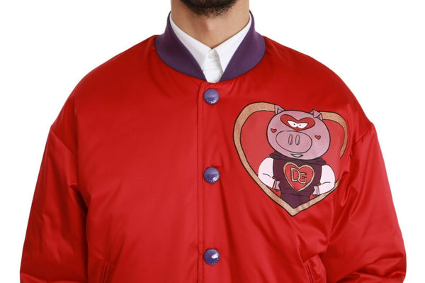 Dolce &amp; Gabbana punainen YEAR OF THE PIG Bomber-takki