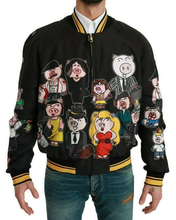 Dolce &amp; Gabbana musta YEAR OF THE PIG Bomber -takki