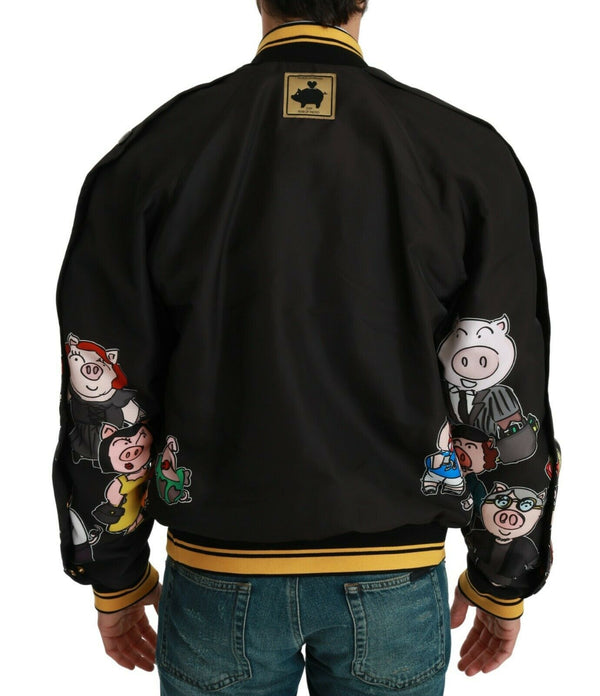 Dolce &amp; Gabbana musta YEAR OF THE PIG Bomber -takki