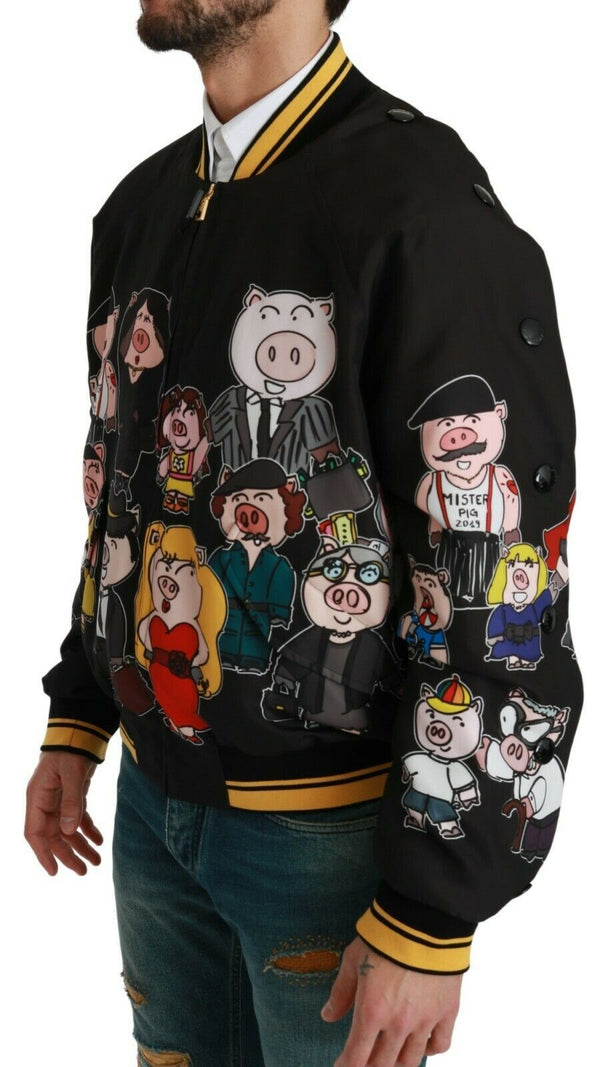 Dolce &amp; Gabbana musta YEAR OF THE PIG Bomber -takki