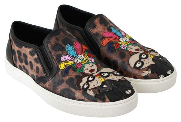 Dolce &amp; Gabbana Leather Leopard #dgfamily Loafers -kengät