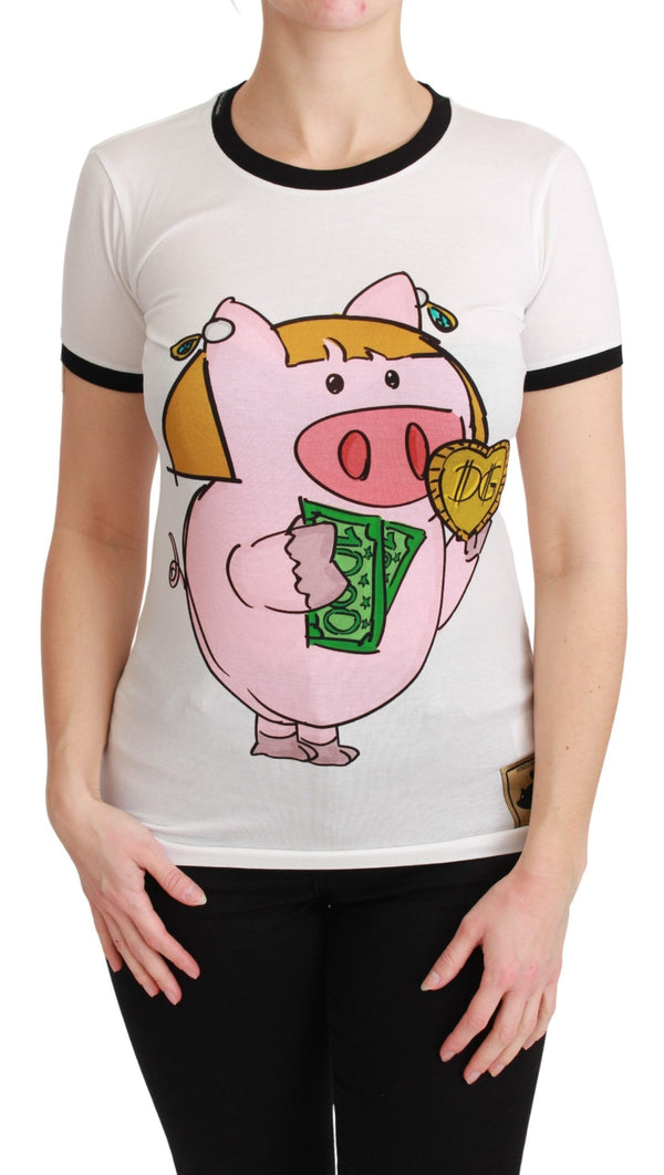 Dolce &amp; Gabbana Valkoinen YEAR OF THE PIG puuvillainen T-paita