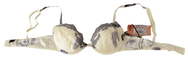 Ermanno Scervino Beige Harmaa Pitsi Push Up Bra Silk Alusvaatteet