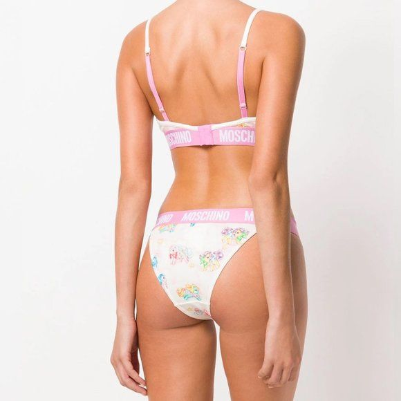 Moschino White My Little Pony -rintaliivit, kaksiosaiset bikinit