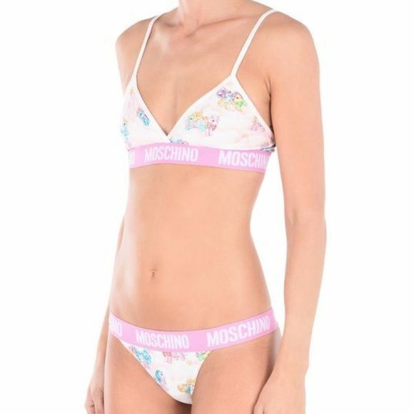 Moschino White My Little Pony -rintaliivit, kaksiosaiset bikinit