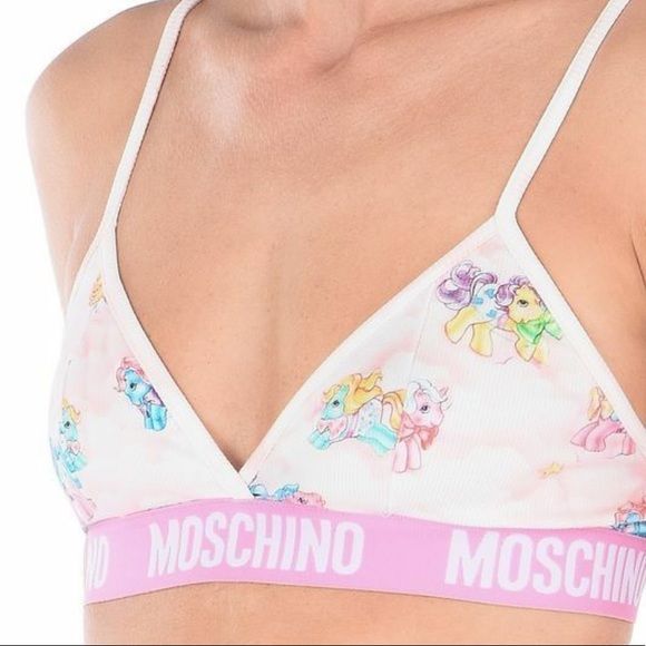 Moschino White My Little Pony -rintaliivit, kaksiosaiset bikinit