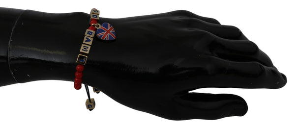 Dolce &amp; Gabbana Red Blue Beaded DG LOVES LONDON Flag -rannekoru