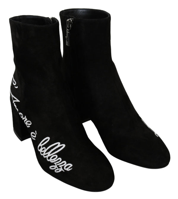 Dolce &amp; Gabbana musta mokkanahka L'Amore E'Bellezza Boots -kengät